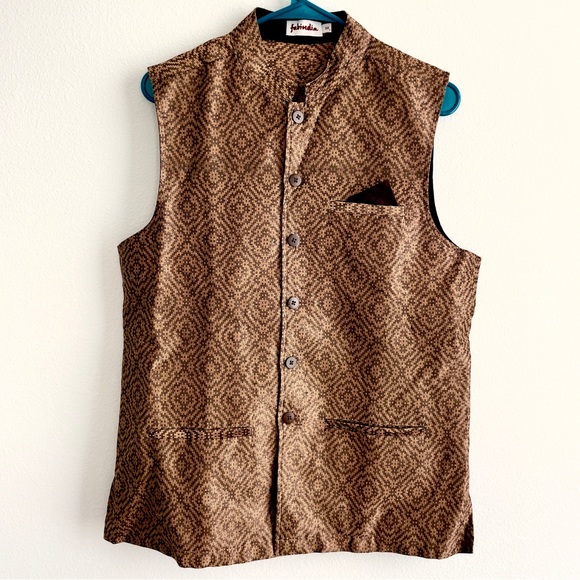 Men’s brown waistcoat/Nehru Jacket from Fabindia - Picture 2 of 5